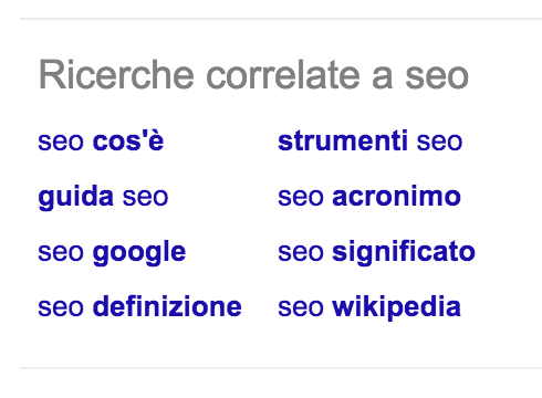 ricerche correlate