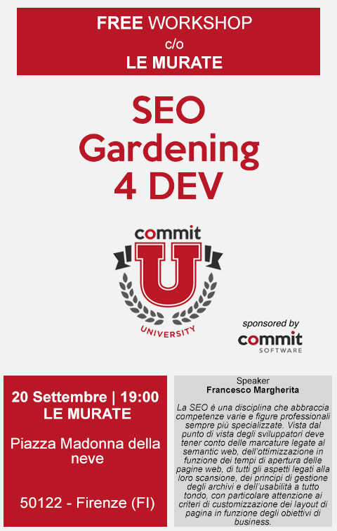 SEOgardening 4 dev locandina evento